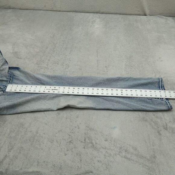 Request Jeans Mens Size 32x32 (34x33 Real) Blue Straight Leg Thick Stitch Denim - Picture 15 of 15